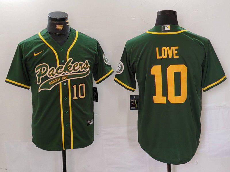 Men Green Bay Packers #10 Love Green Joint Name 2024 Nike Limited NFL Jersey style 7031->seattle mariners->MLB Jersey